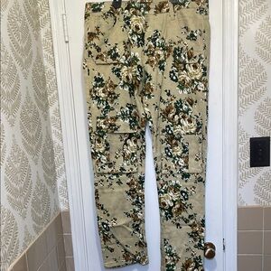 Fashion Nova Floral Men Jeans - Beige and Green